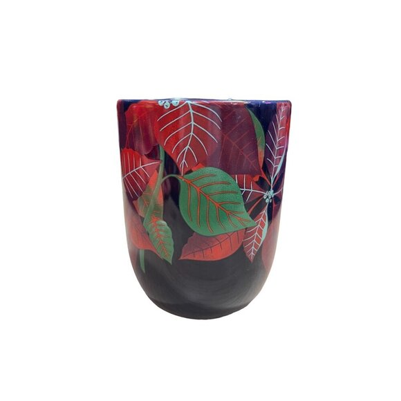 Starbucks Holiday Poinsettia Design 12 oz. Ceramic Mug Collectible Coffee Cup - Picture 2 of 6